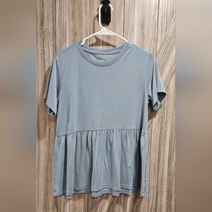 American Eagle Dusty Blue Peplum Top